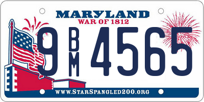 MD license plate 9BM4565