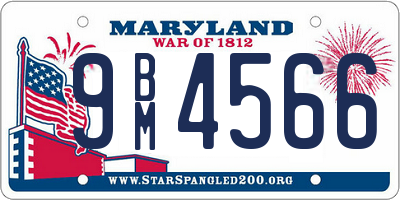 MD license plate 9BM4566