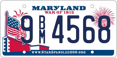 MD license plate 9BM4568