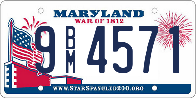 MD license plate 9BM4571