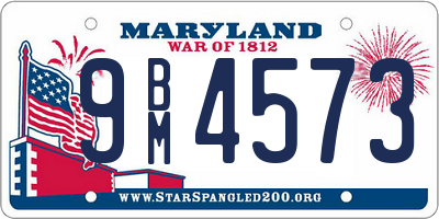MD license plate 9BM4573