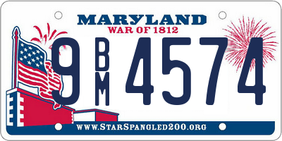 MD license plate 9BM4574