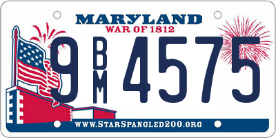 MD license plate 9BM4575