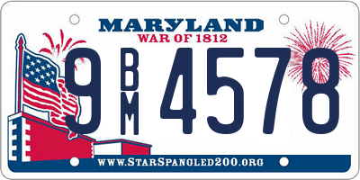 MD license plate 9BM4578