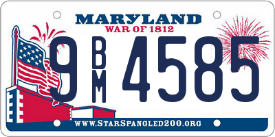 MD license plate 9BM4585