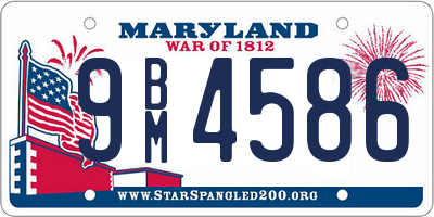 MD license plate 9BM4586