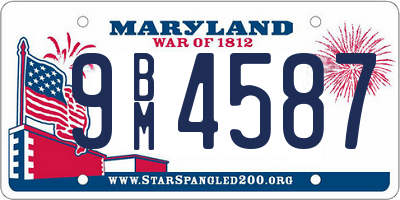 MD license plate 9BM4587