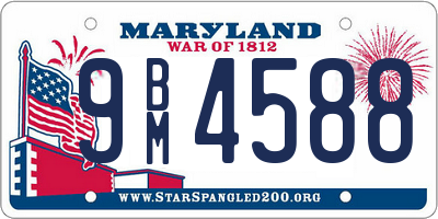 MD license plate 9BM4588