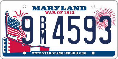 MD license plate 9BM4593