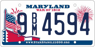 MD license plate 9BM4594