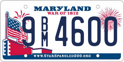 MD license plate 9BM4600