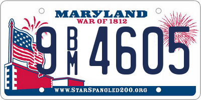 MD license plate 9BM4605