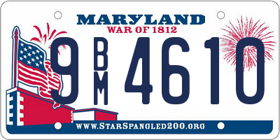 MD license plate 9BM4610