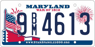 MD license plate 9BM4613