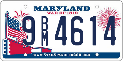 MD license plate 9BM4614