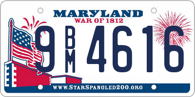 MD license plate 9BM4616