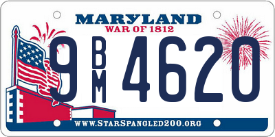 MD license plate 9BM4620