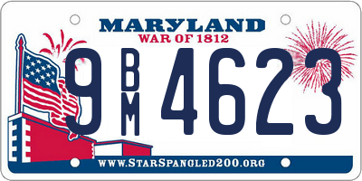 MD license plate 9BM4623