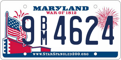 MD license plate 9BM4624