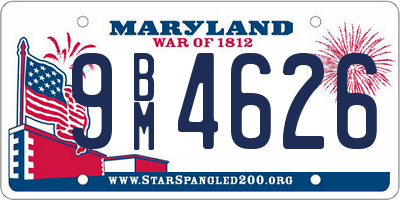 MD license plate 9BM4626