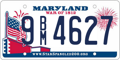 MD license plate 9BM4627