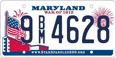 MD license plate 9BM4628