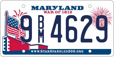 MD license plate 9BM4629