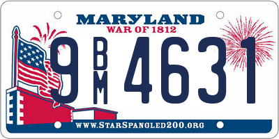 MD license plate 9BM4631