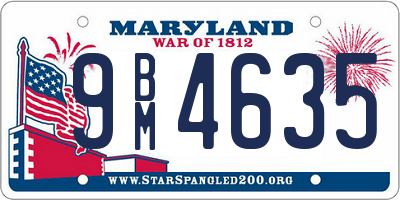 MD license plate 9BM4635