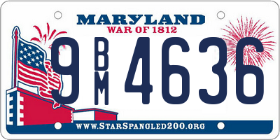 MD license plate 9BM4636