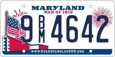 MD license plate 9BM4642
