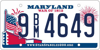 MD license plate 9BM4649