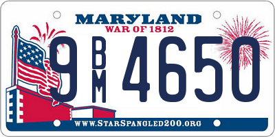 MD license plate 9BM4650