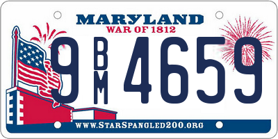 MD license plate 9BM4659