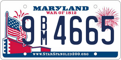 MD license plate 9BM4665