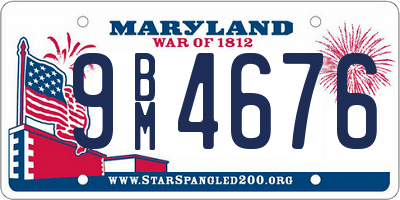 MD license plate 9BM4676