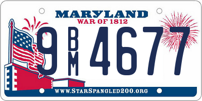 MD license plate 9BM4677