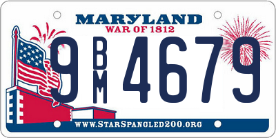 MD license plate 9BM4679