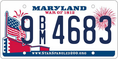 MD license plate 9BM4683
