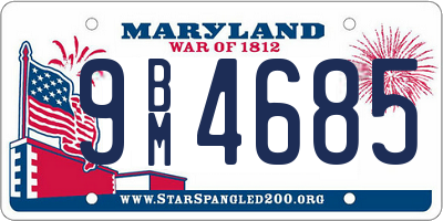 MD license plate 9BM4685