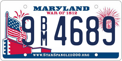 MD license plate 9BM4689