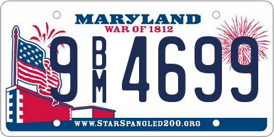 MD license plate 9BM4699