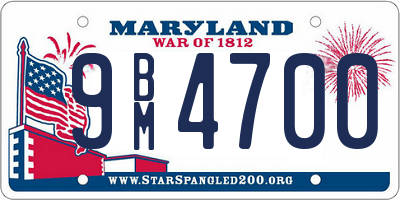 MD license plate 9BM4700