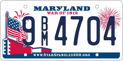 MD license plate 9BM4704