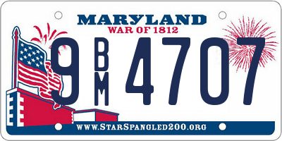 MD license plate 9BM4707