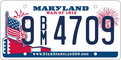 MD license plate 9BM4709