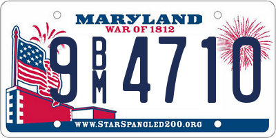 MD license plate 9BM4710