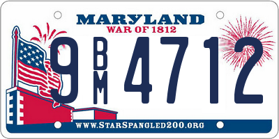 MD license plate 9BM4712