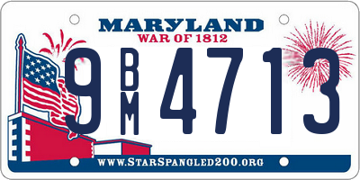 MD license plate 9BM4713