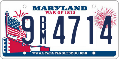 MD license plate 9BM4714